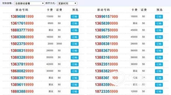 手机“靓号”基本可以被概括为4类：第一类是连号，从2位数字到10位数字不等，当然连号数越多号码也就越之前；第二类就是稀有号码，是指顺号或者有两组连号的号码，比如1234或者6688这样的号码；第三类则是生日或者纪念日，号码后4位对应的就是特别的日期；最后一类是情侣号或兄弟号，是指两个尾号相连或者十分相似的手机号码。